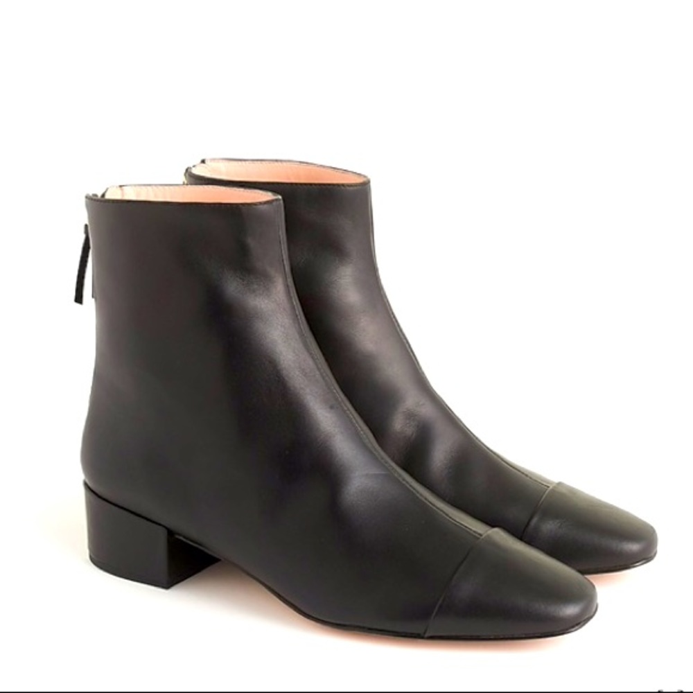 J. Crew Cap-toe ankle boots black (new! In box!)